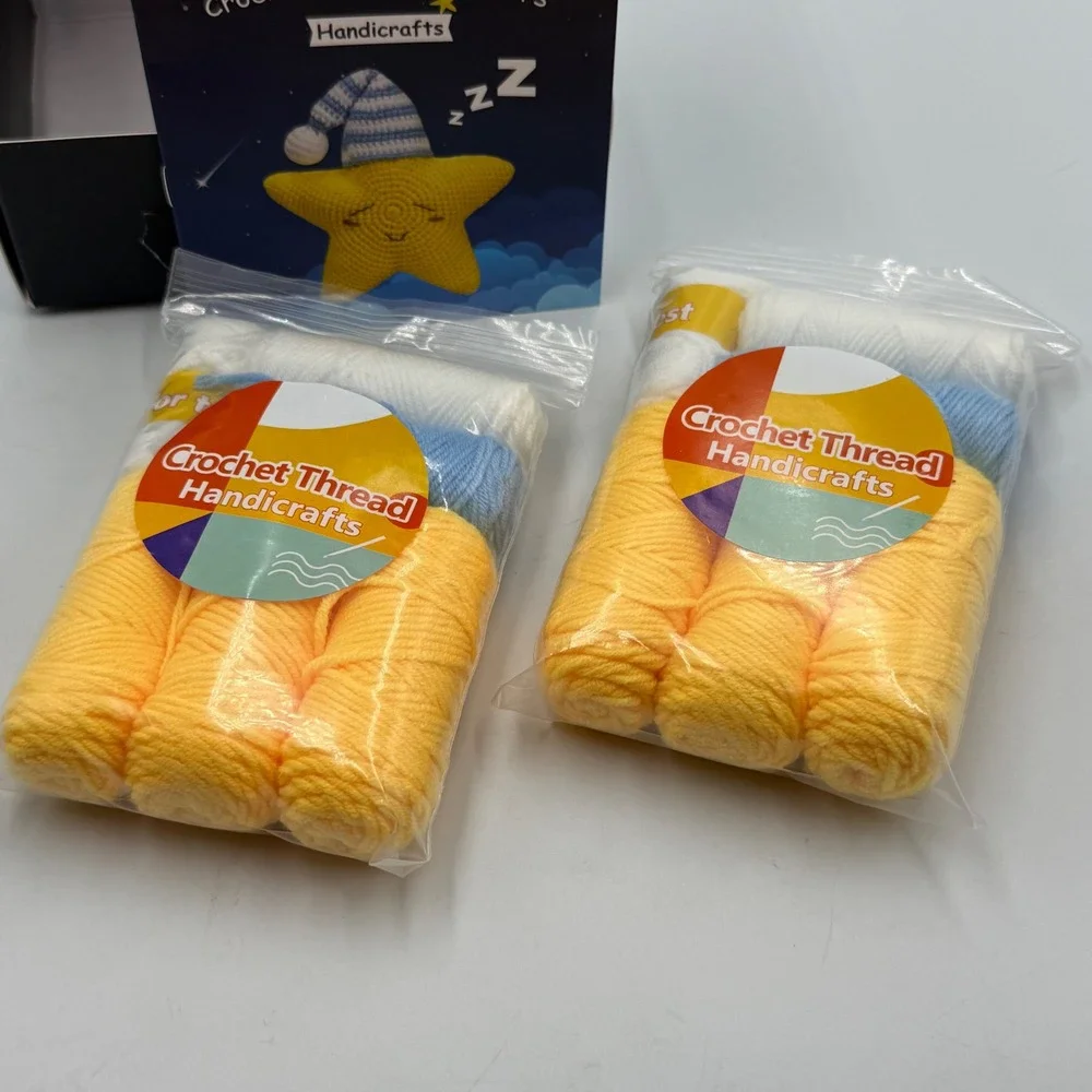 ekaus Star Crochet Kit for‎ Beginners Yellow Sleeping Star Amigurumi DIY Art